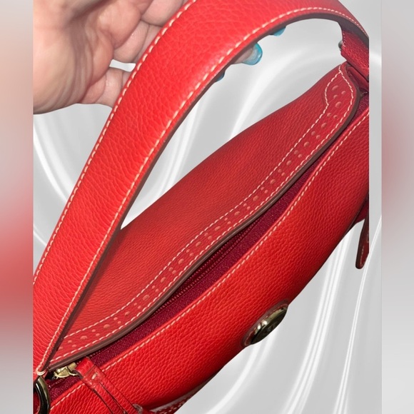 Dooney & Bourke Red Large Slouch French Leather Shoulder Bag Purse No.RU776 - Picture 7 of 9